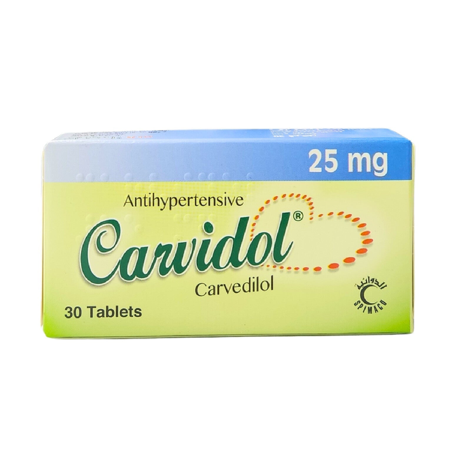Carvidol 25MG tablet heart support 30 Tabs