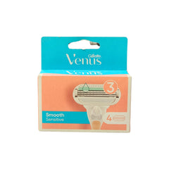 Gillette Venus Smooth Sensitive – 3-Blade Razor Cartridges For Sensitive Skin (4 Pcs)