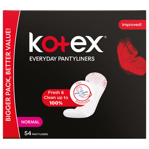 Kotex Natural Pantyliners 100% Cotton 54 Pcs