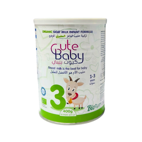 Cute Baby No 3 Organic Goat Milk 400Gm