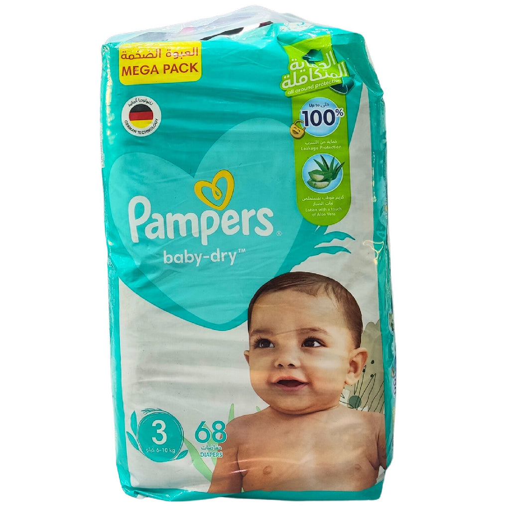 PAMPERS JUMBO SIZE 3, 68 PIECES