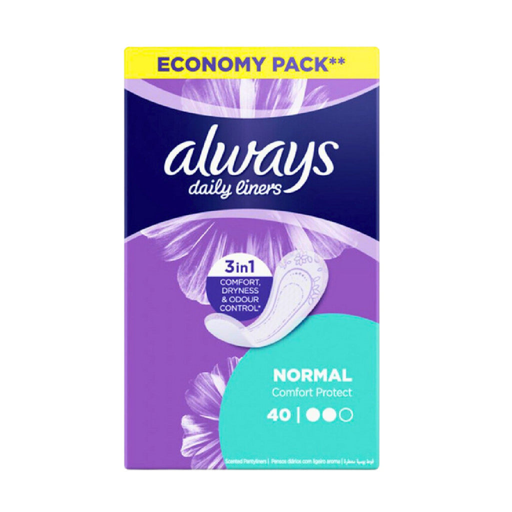 Always Pantyliners Normal – 10 x 40 for Daily Comfort