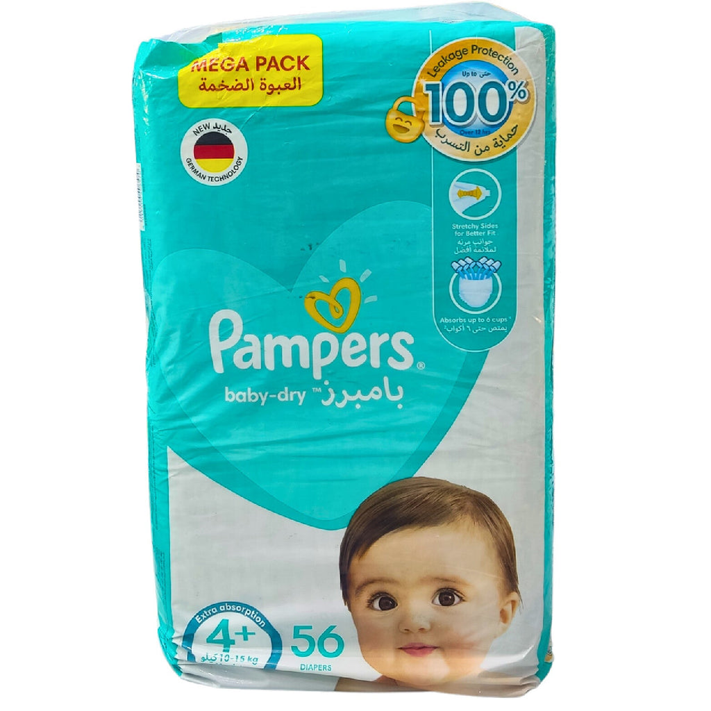 PAMPERS NO 4+ JUMBO PACK, 56PCS