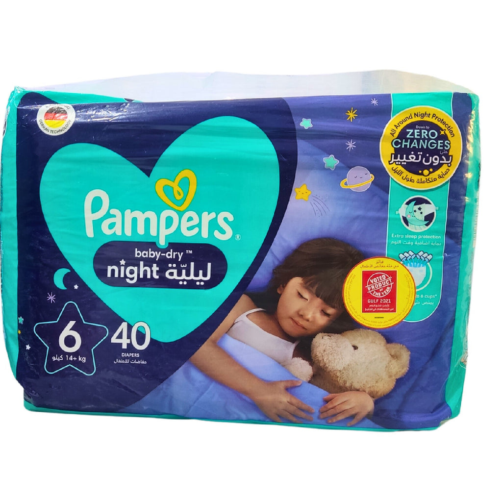 PAMPERS MEGA NIGHT COMFORT SIZE 6 – 40PCS