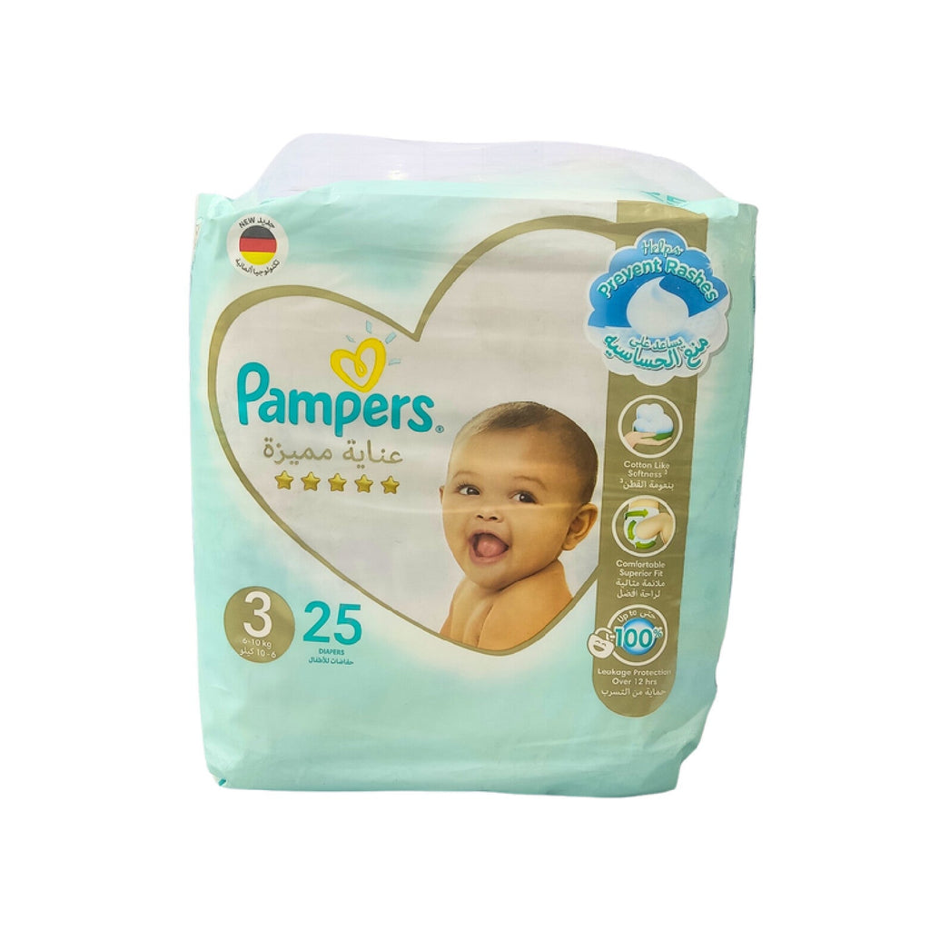 PAMPERS SMALL SIZE 3, 25PCS WHITE DIAPERS