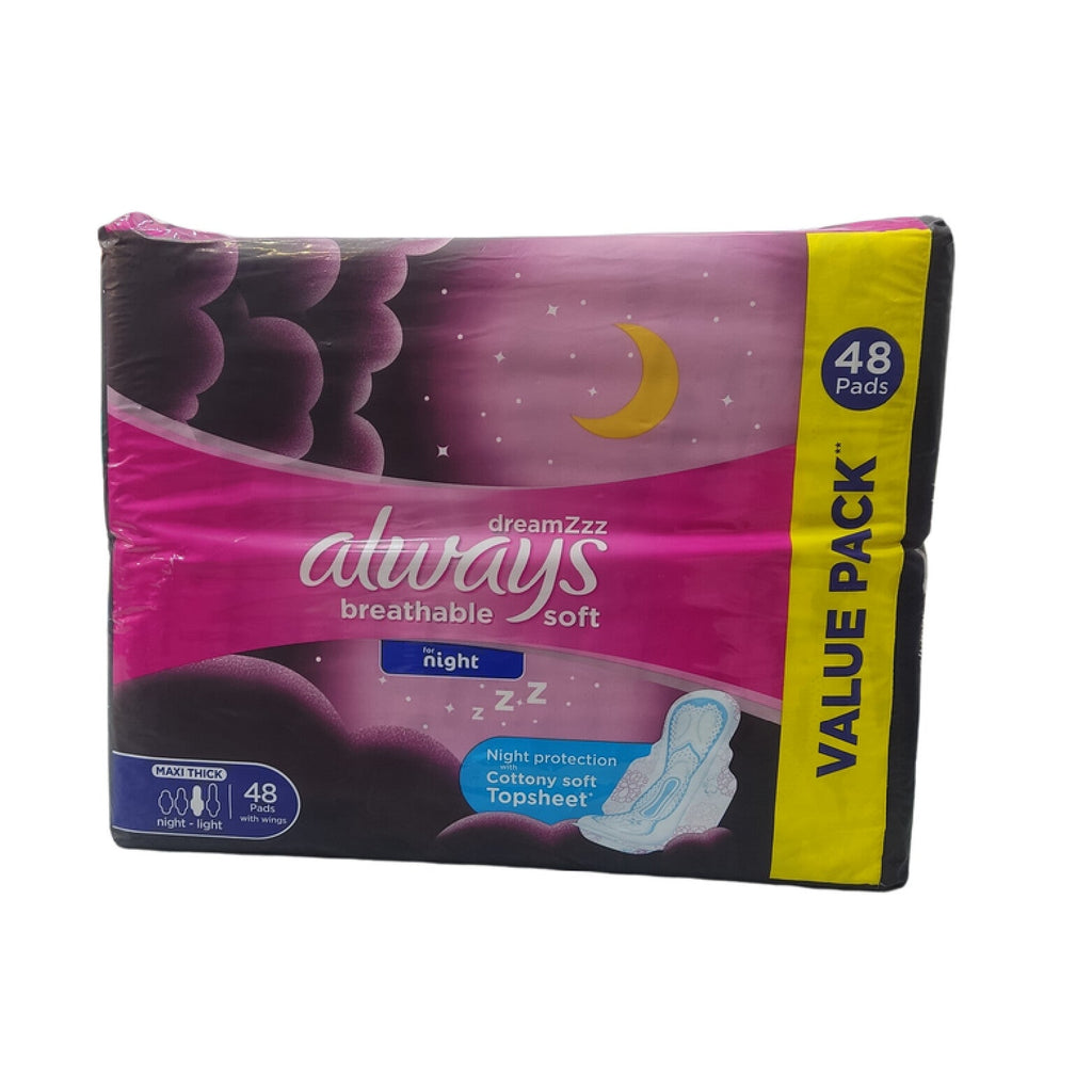 Always Sensitive Night Pads – 48 Pads for Comfortable Sleep