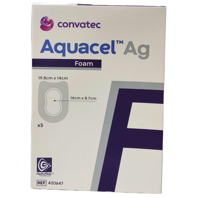 كونفاتيك أكواسيل فوم AG+ ضماد رغوي بالفضة 19.8 × 14 سم 5 قطع
