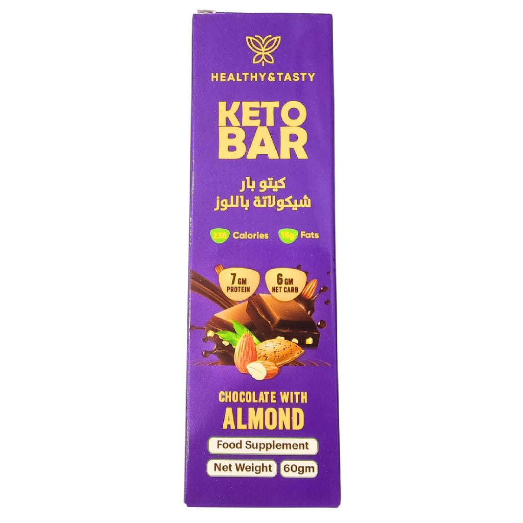Chocolate and Almond Keto Nutrition Bar 60G-Healthy and Tasty Choice