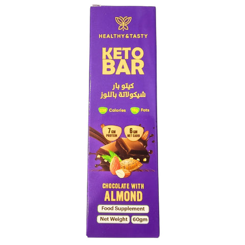 Chocolate and Almond Keto Nutrition Bar 60G-Healthy and Tasty Choice