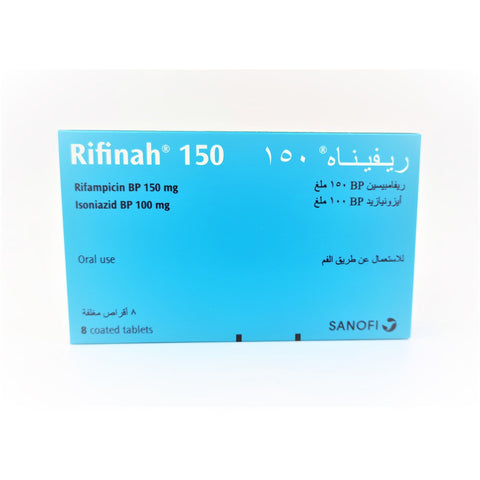 Rifinah infection treatment 150 mg 8 capsules