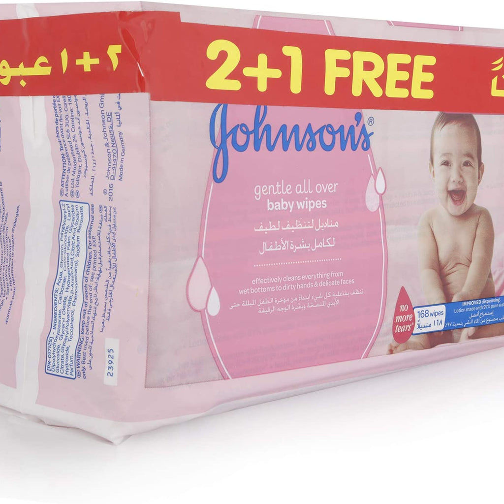 Johnson'S Baby Wipes Gentle Over Care (2 + 1) - 56 Wipes