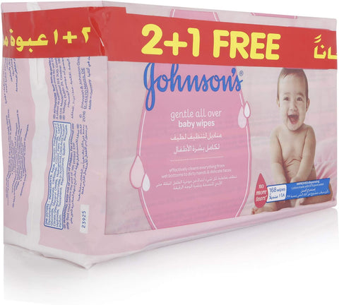 Johnson'S Baby Wipes Gentle Over Care (2 + 1) - 56 Wipes