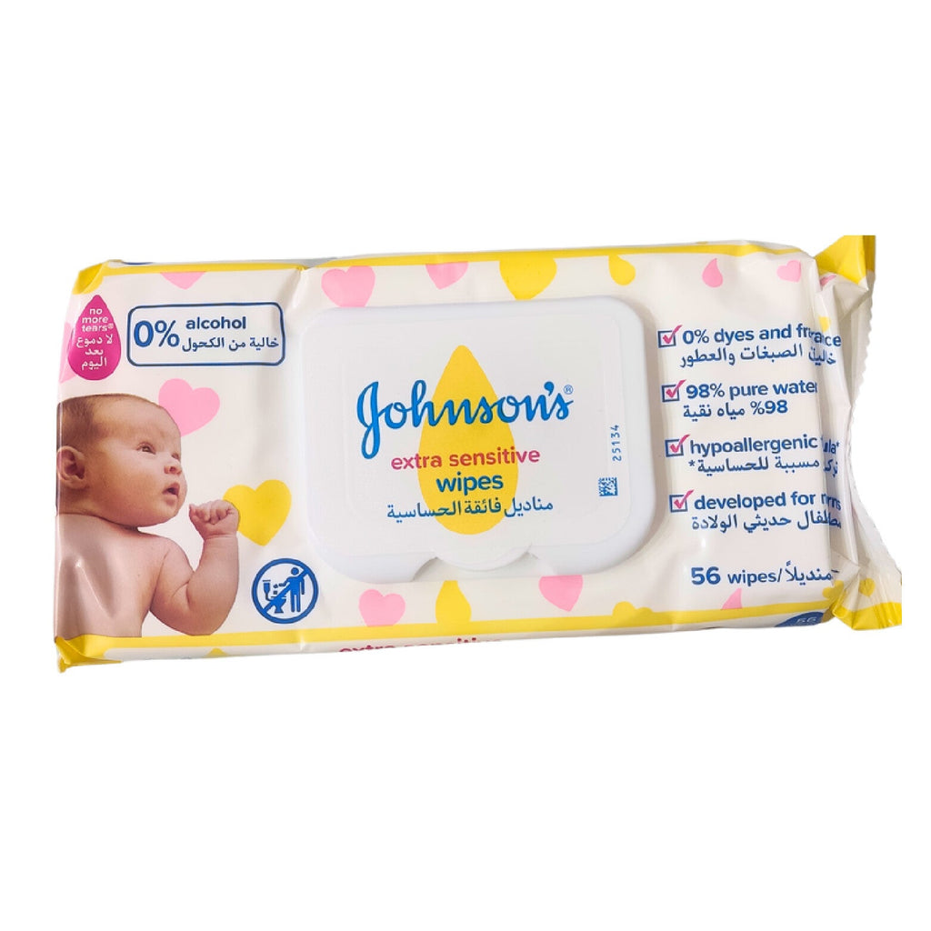 JOHNSON'S Extra Sensitive Wet Wipes 56 pcs