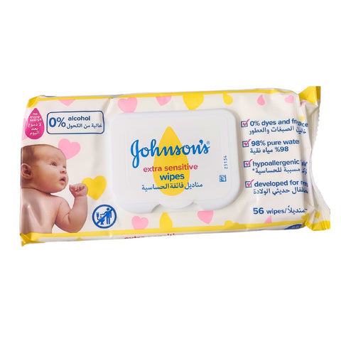 JOHNSON'S Extra Sensitive Wet Wipes 56 pcs