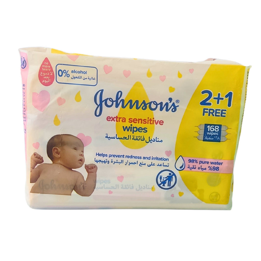 JOHNSON'S Extra Sensitive Wet Wipes 2+1 x 56 pcs