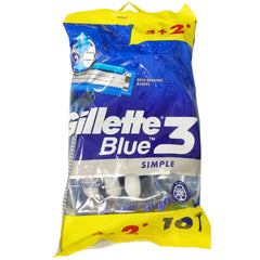 Gillette Blue Simple 3 Razors-10-Pack 8-2 Free For Gentle and Safe MenS Shaving