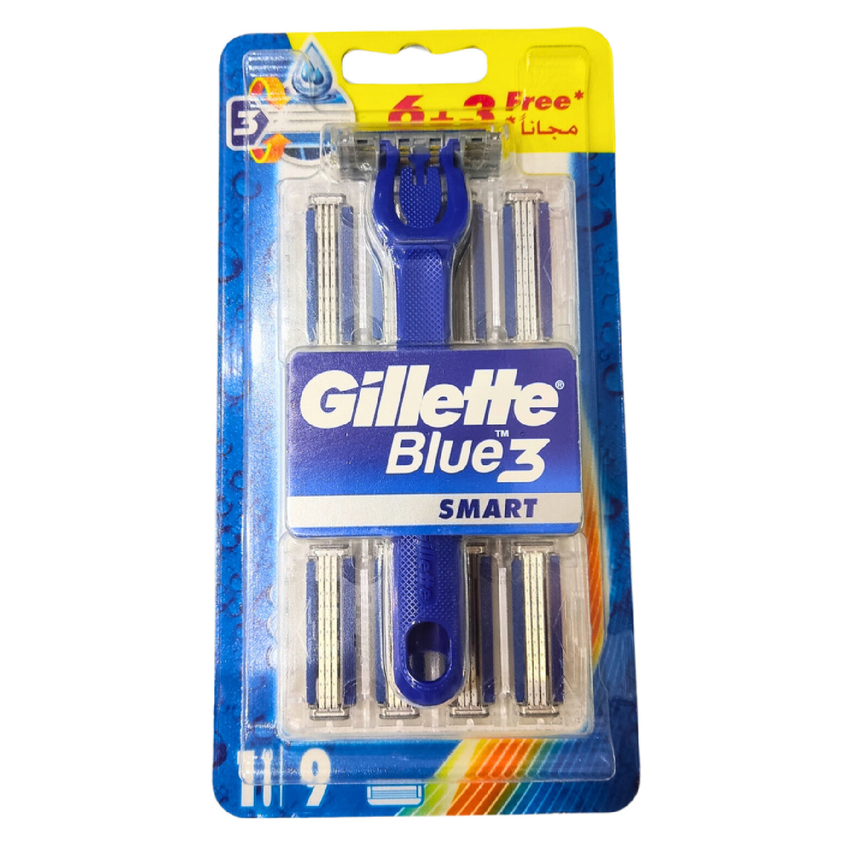 Gillette Blue 3 Smart â€“ 9 Disposable Razors (6+3 Free)