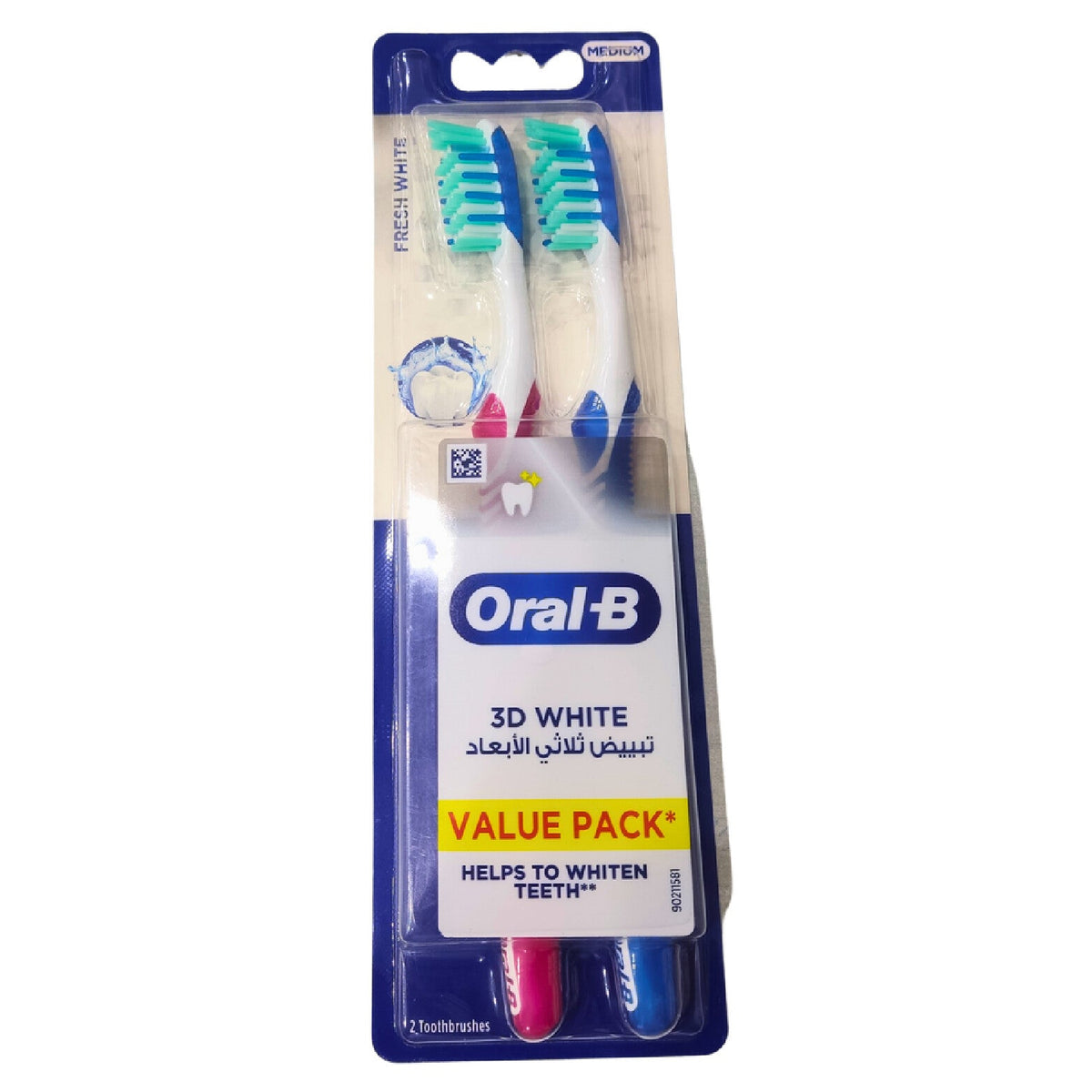 Oral-B Medium 40 Toothbrush â€“ 3D White Fresh 1+1