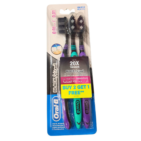 Oral-B Extra Soft Sensi Brush Black 2+1 – Ultrathin 0.01mm