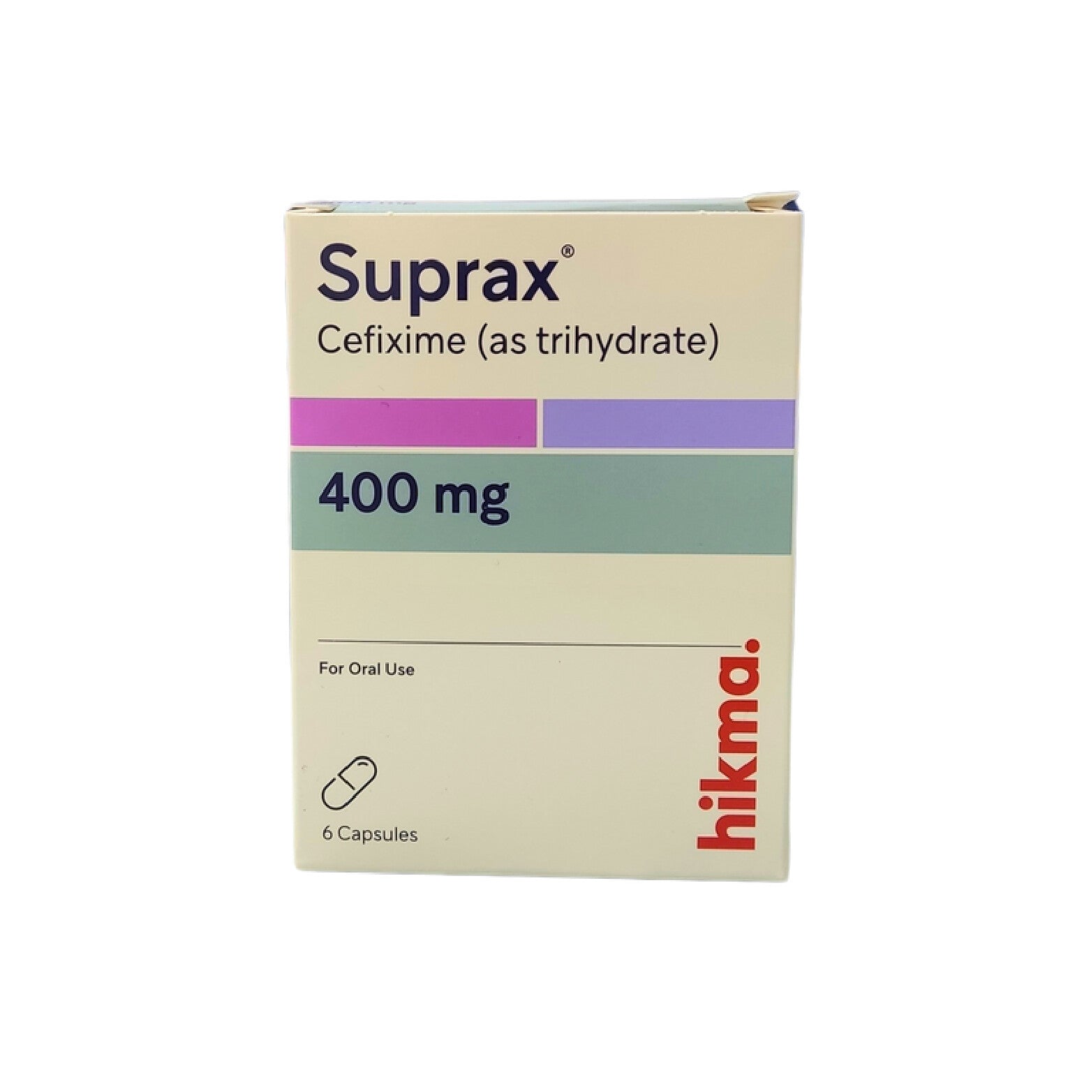 Suprax 400Mg Cefixime Antibiotic For Sensitive Bacterial Strains-6 Capsules