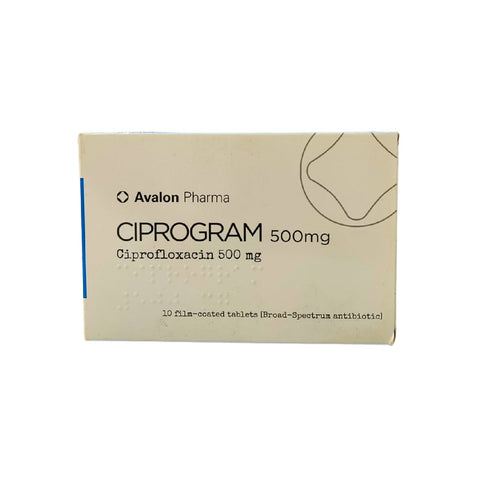 Ciprogram Antibiotic 500mg 10 Tablets