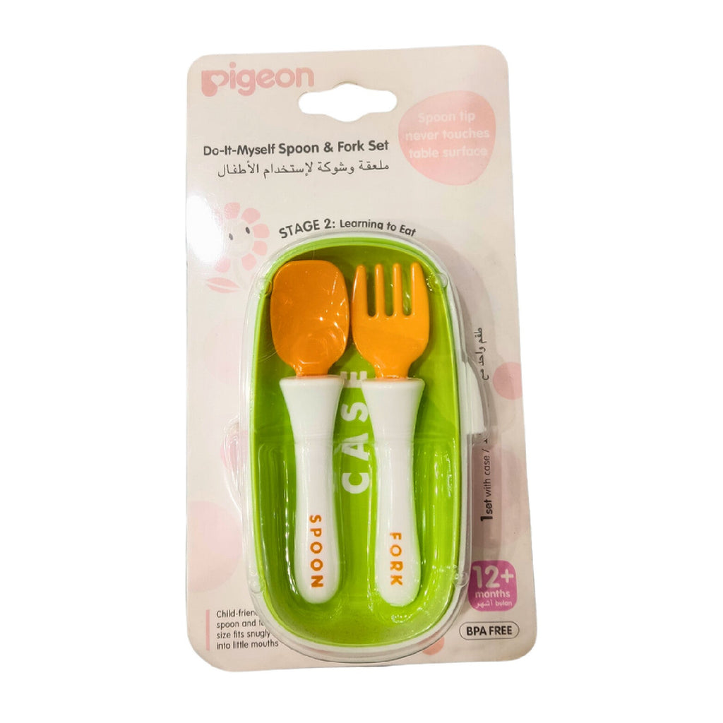 PIGEON 12m+ Spoon and Fork Set for Babies