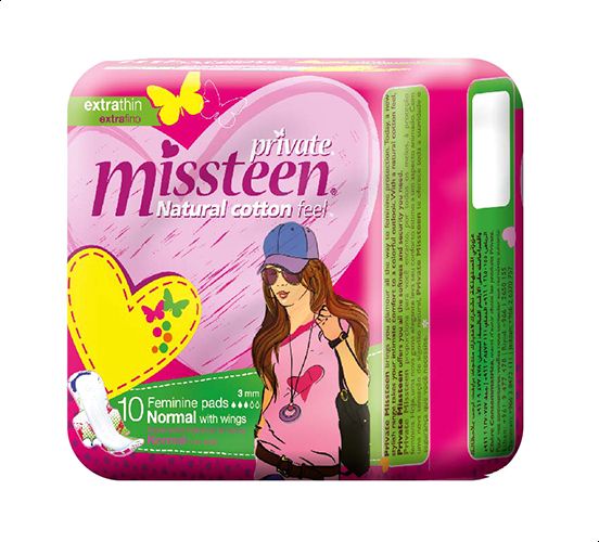 Private Extra Thin Miss Teen Women Pads - 10 Pads