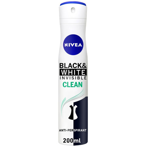 Nivea Clean Deodorant Spray With Black & White - 200Ml