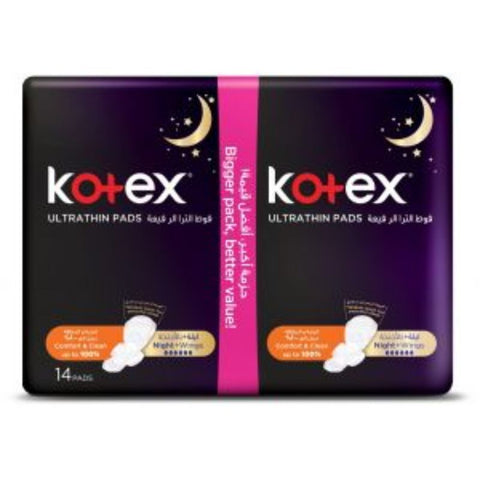 Ultra Nighttime - 7X14 W/Wings Kotex