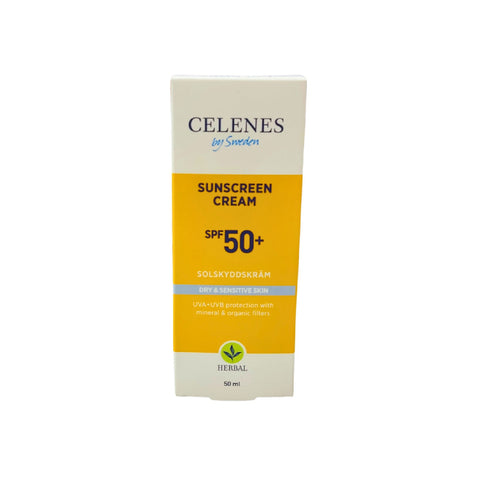 Celenes Sunscreen Cream SPF50+ – Maximum UV Protection for Dry & Sensitive Skin