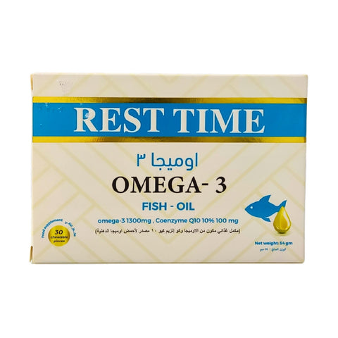 Rest Time Omega 3 with CoQ10 for Heart and Energy Support 30 Capsules