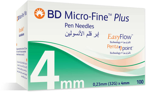 Bd Micro Fine Plus Insulin Pen Needles 4 Mm 100 Pcs