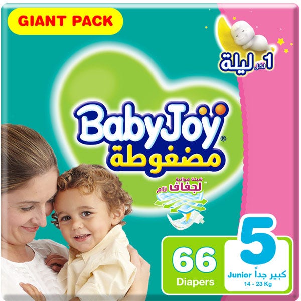 Baby Joy Size (5) Giant Pack - 66 Diapers