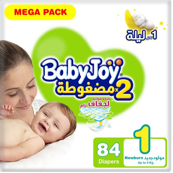 Baby Joy Size (1) Mega Pack - 84 Diapers