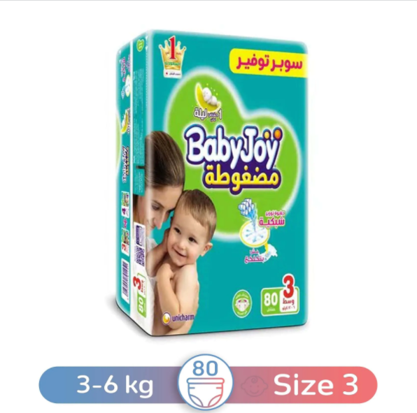 Baby Joy Baby Diapers Super Jumbo - Size 3 - 80 Diapers