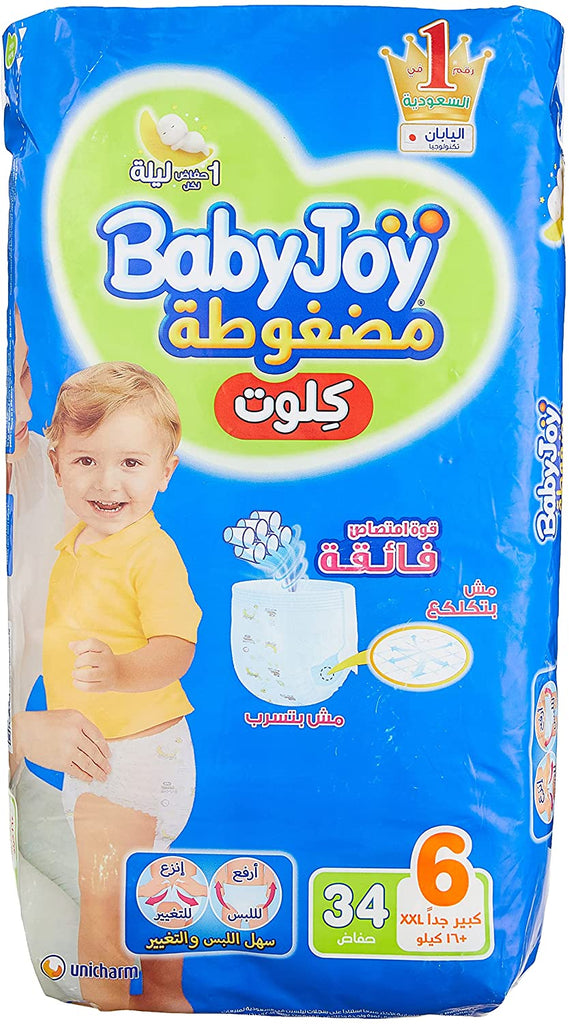 Baby Joy Diapers Culotte Jumbo Xxl Size 6-30 Plus 4 Pieces