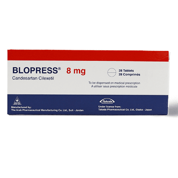 Blopress 8 Mg 28 Tablets