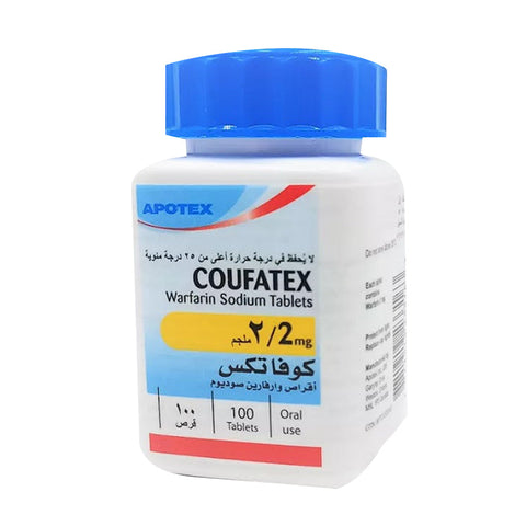 Coufatex 2 Mg Warfarin Sodium 100 Tablets