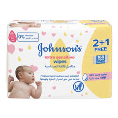 Johnson's Wipes Extra Sensitive 3-1*56 Wipes