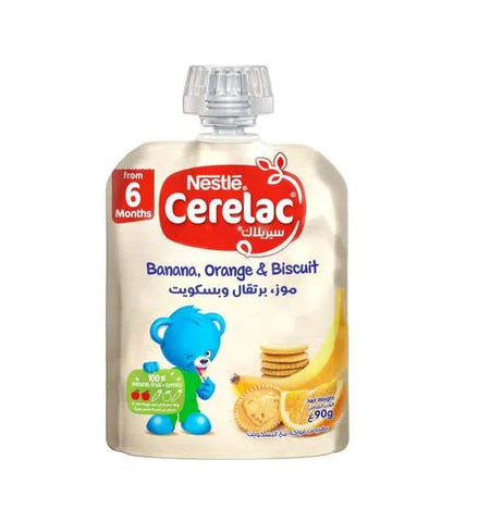 Nestle Cerelac Puree Juice Banana Orange Biscuit 90 Gm