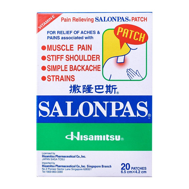 SALONPAS PATCHES 6.5CMX4.2CM 20PCS