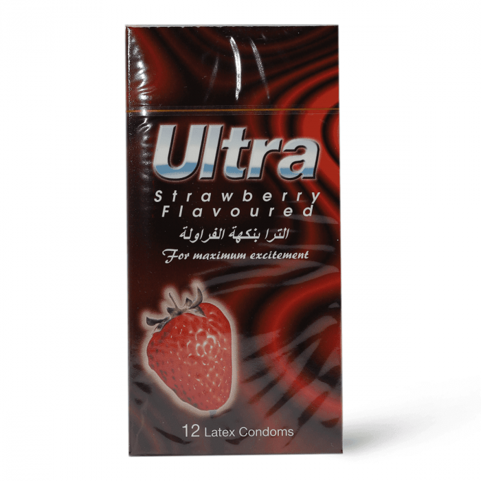 ULTRA STRAWBERRY CONDOMS 12PCS