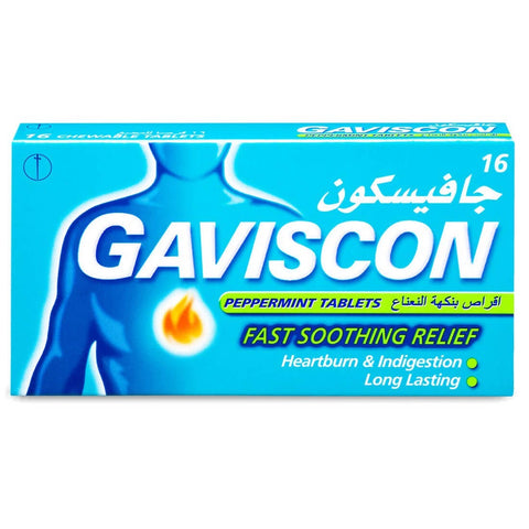 Gaviscon Chewable Tab Pepp. Flavor 16 Tab