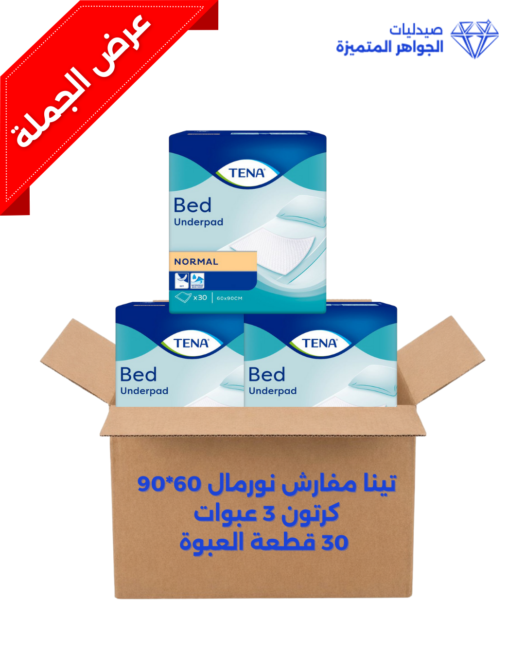 TENA NORMAL  UNDERPAD 60X90 BOX 3 PACK X 30PCS
