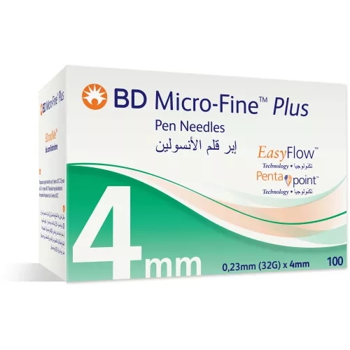 Bd Micro Fine Plus Insulin Pen Needles 4 mm 100 Pcs