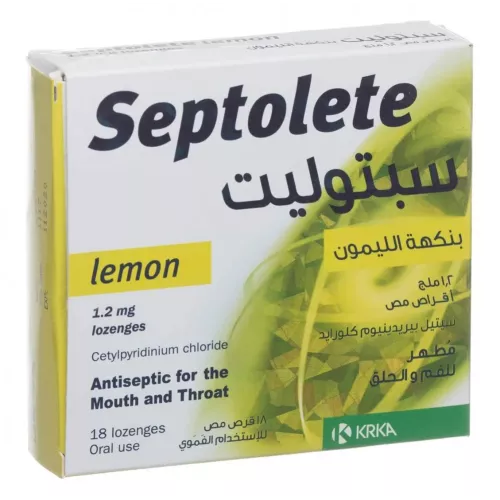 Septolete Lemon Lozenges Antiseptic for The Mouth and Throat