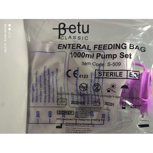 حقيبة التغذية الداخلية من بيتو، مجموعة مضخة سعة 1000 مل