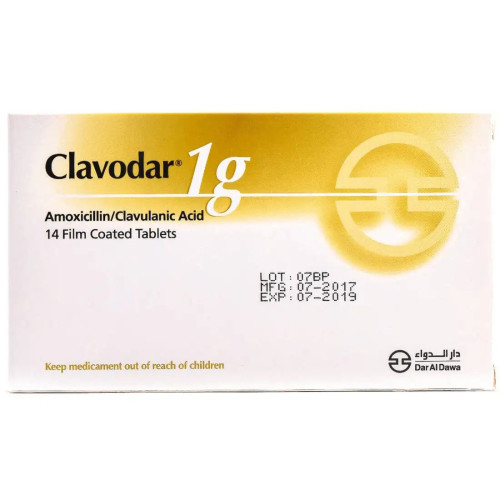 Clavodar 1 gram 14 tablets