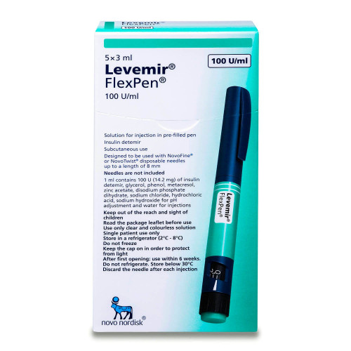 Levemir 100 IU FlexBen 5 Pens 3 ml