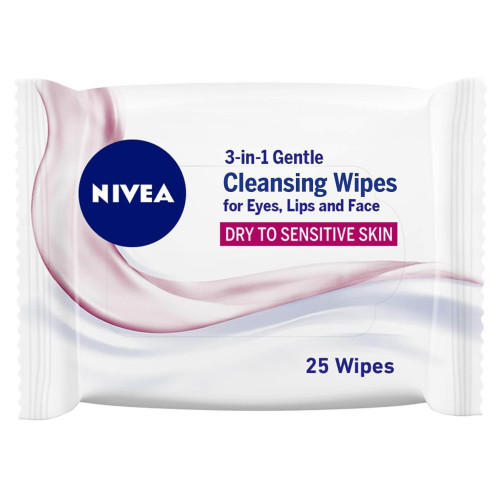 NIVEA GENTLE 3 IN 1 CLEANSIN WIPES  25PCS